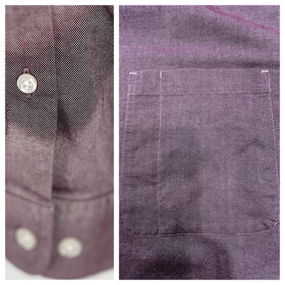 Duluth Trading Button-Down Shirt Men's XL 100% Cotton Long Sleeves Burgundy/Plum - Picture 5 of 8